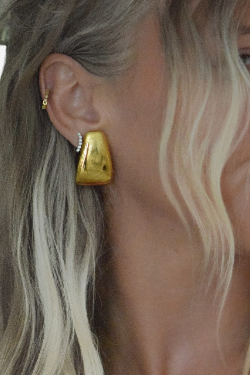 Farrah B A List Earrings Gold