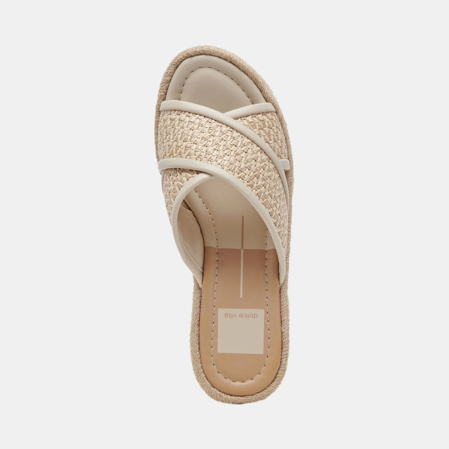 Dolce Vita Eldora Heels in Natural White Raffia
