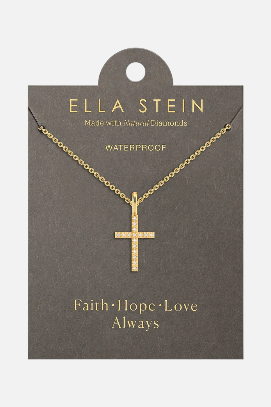 Ella Stein Believe Cross Pendant Necklace in Gold