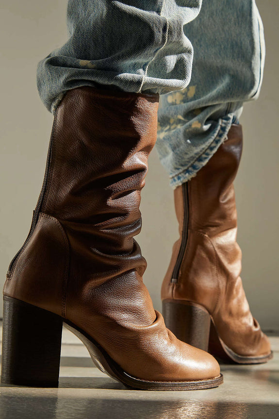 elle block heel boot