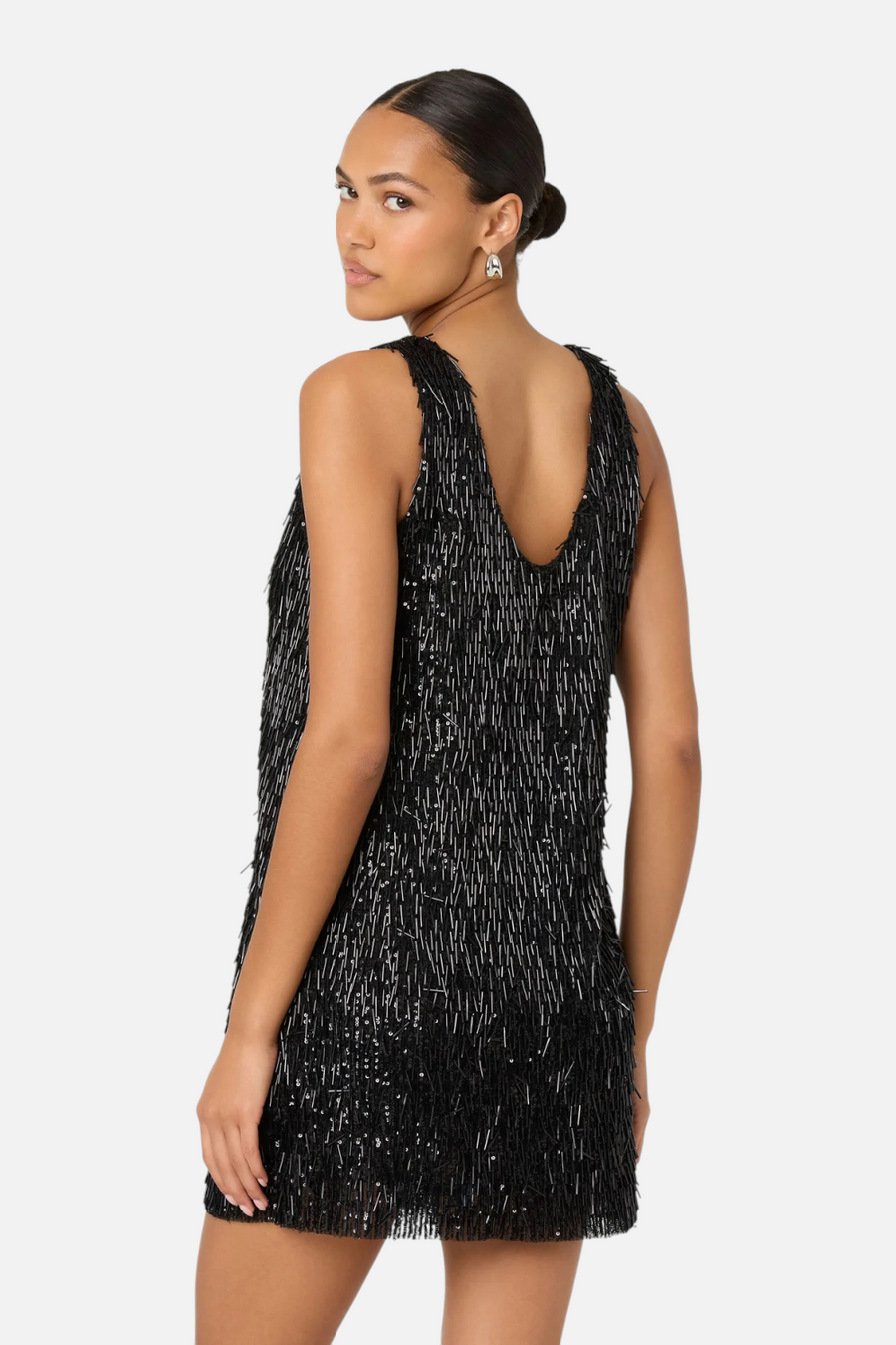 Astr the Label Emani Sequin Mini Dress in Black