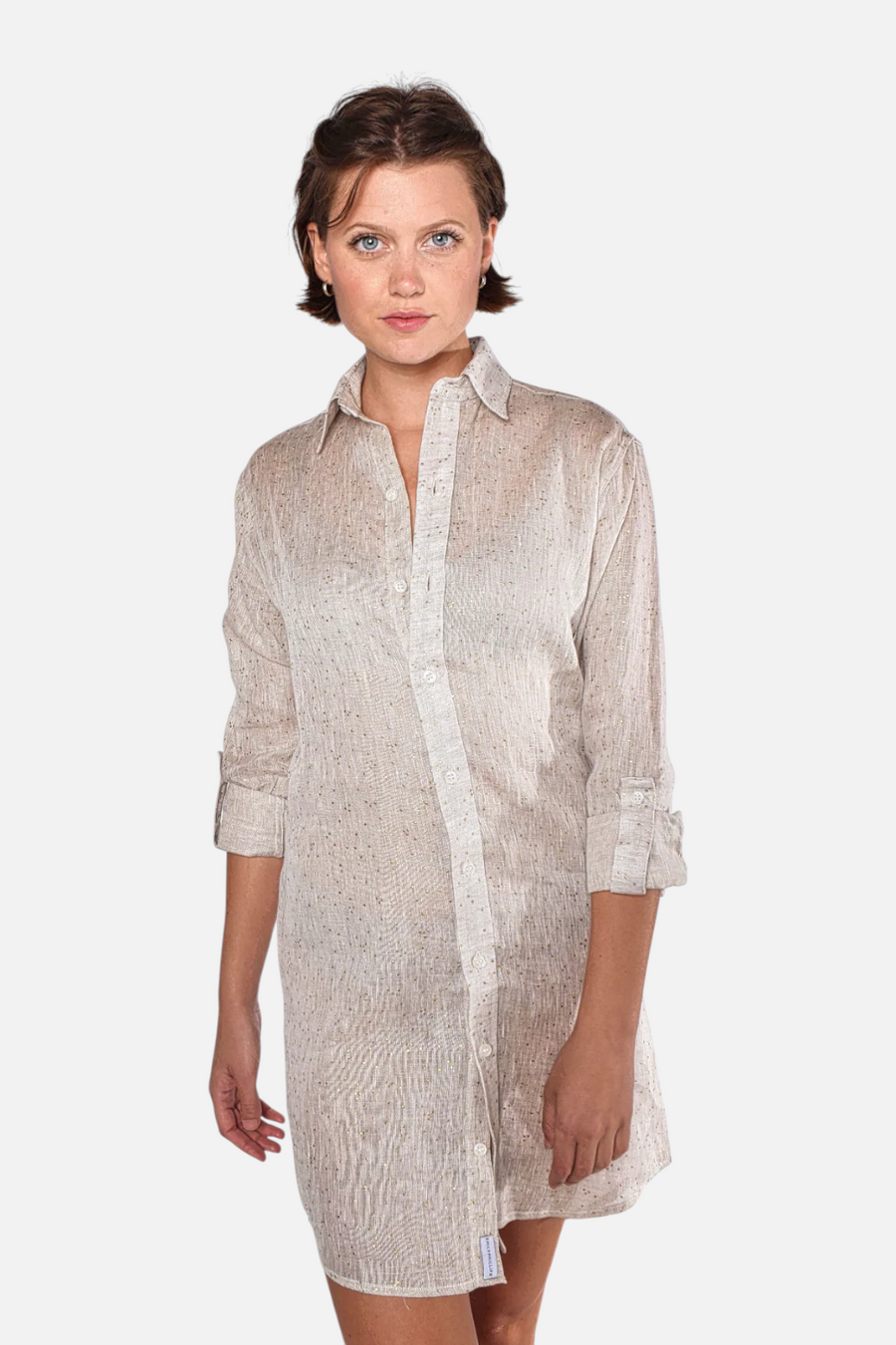 Emily Phillips Gold Dot Mini Girlfriend Dress