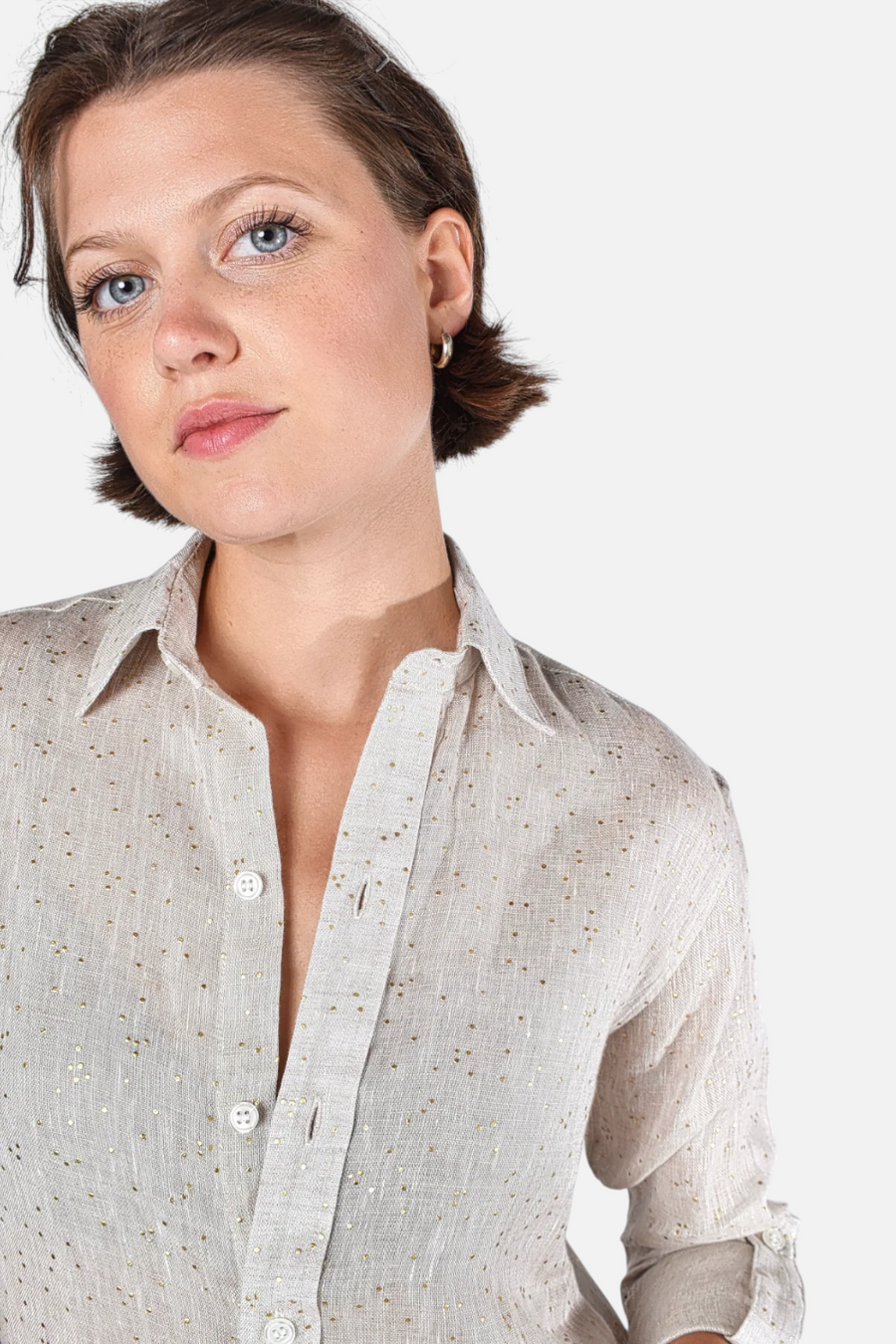 Emily Phillips Gold Dot Mini Girlfriend Dress