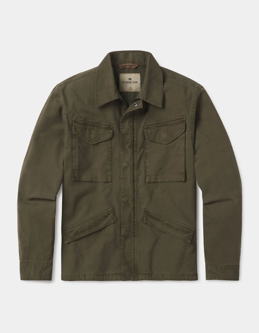 The Normal Brand James Canvas Military Jacket in Dusty Olive