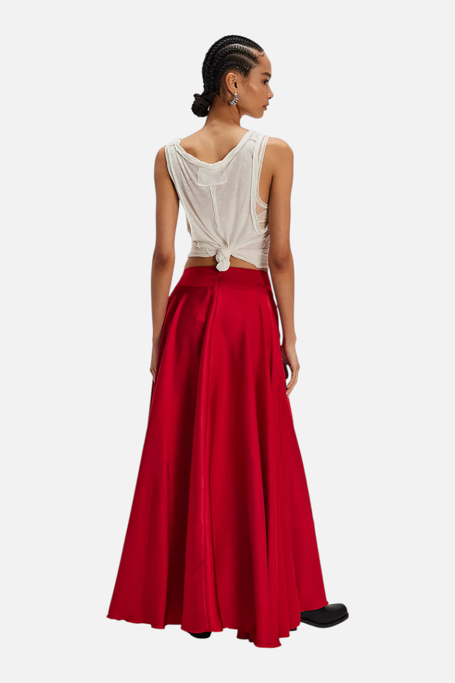 Free People Chilco Maxi Skirt in Salsa Red
