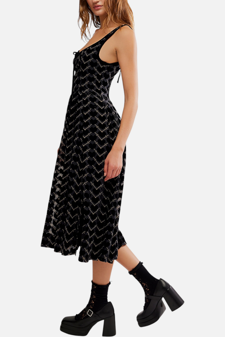 charcoal midi dress Free People Freya Midi Dress in Charcoal