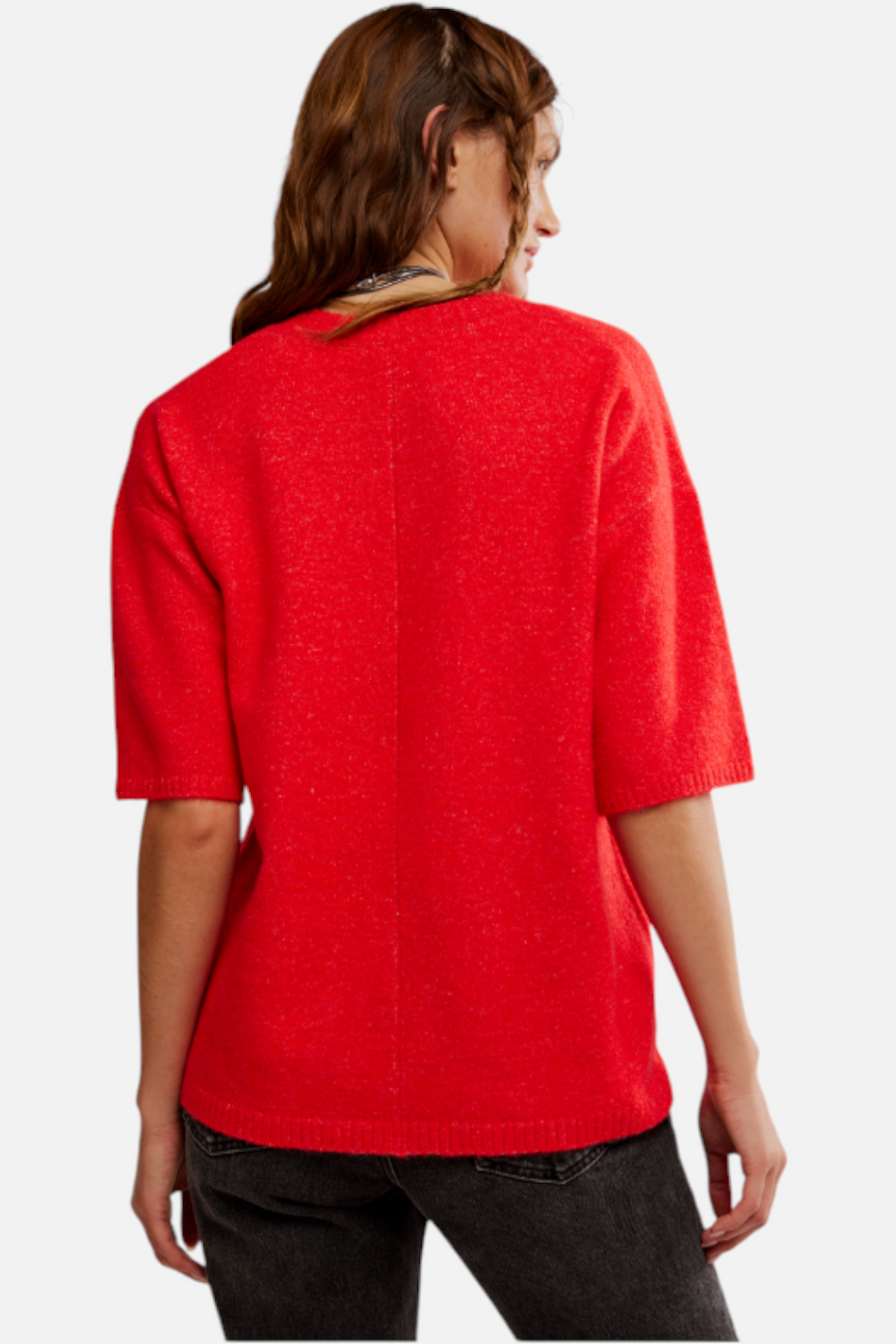 Free People Margot Sweater Tee in Cherry Pop Melange
