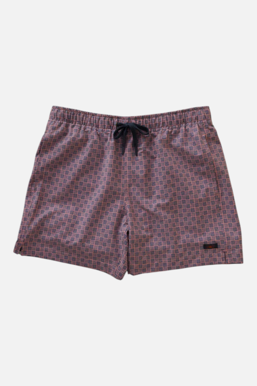 Faherty All Day 6" Inseam Swim Trunks in Navy Clay Brick