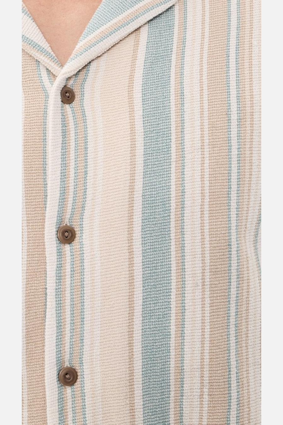 Faherty Oasis Camp Shirt in Teal Cliff Stripe