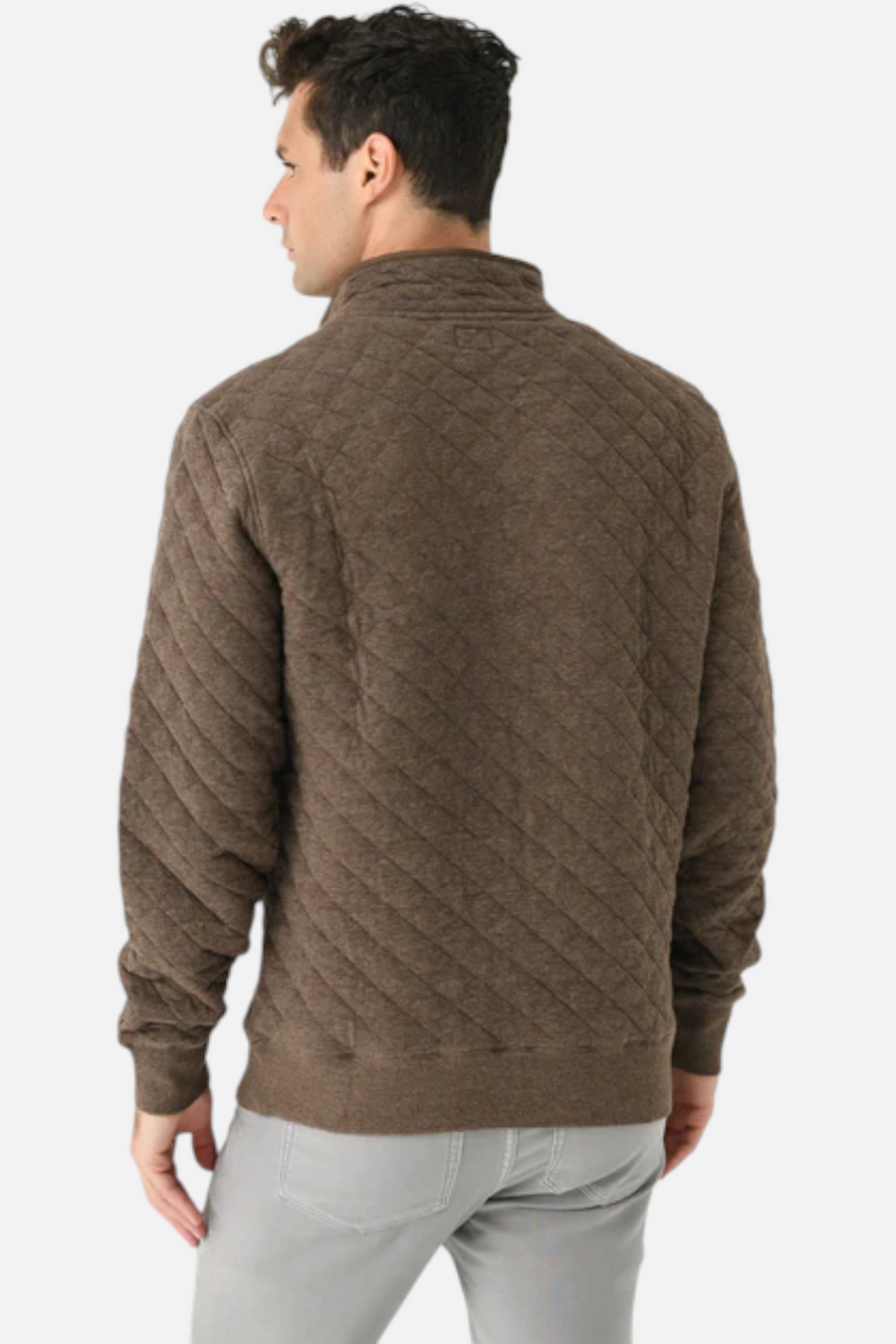 Faherty Men's Epic Quilted Fleece Pullover in Mountain Branch Heather