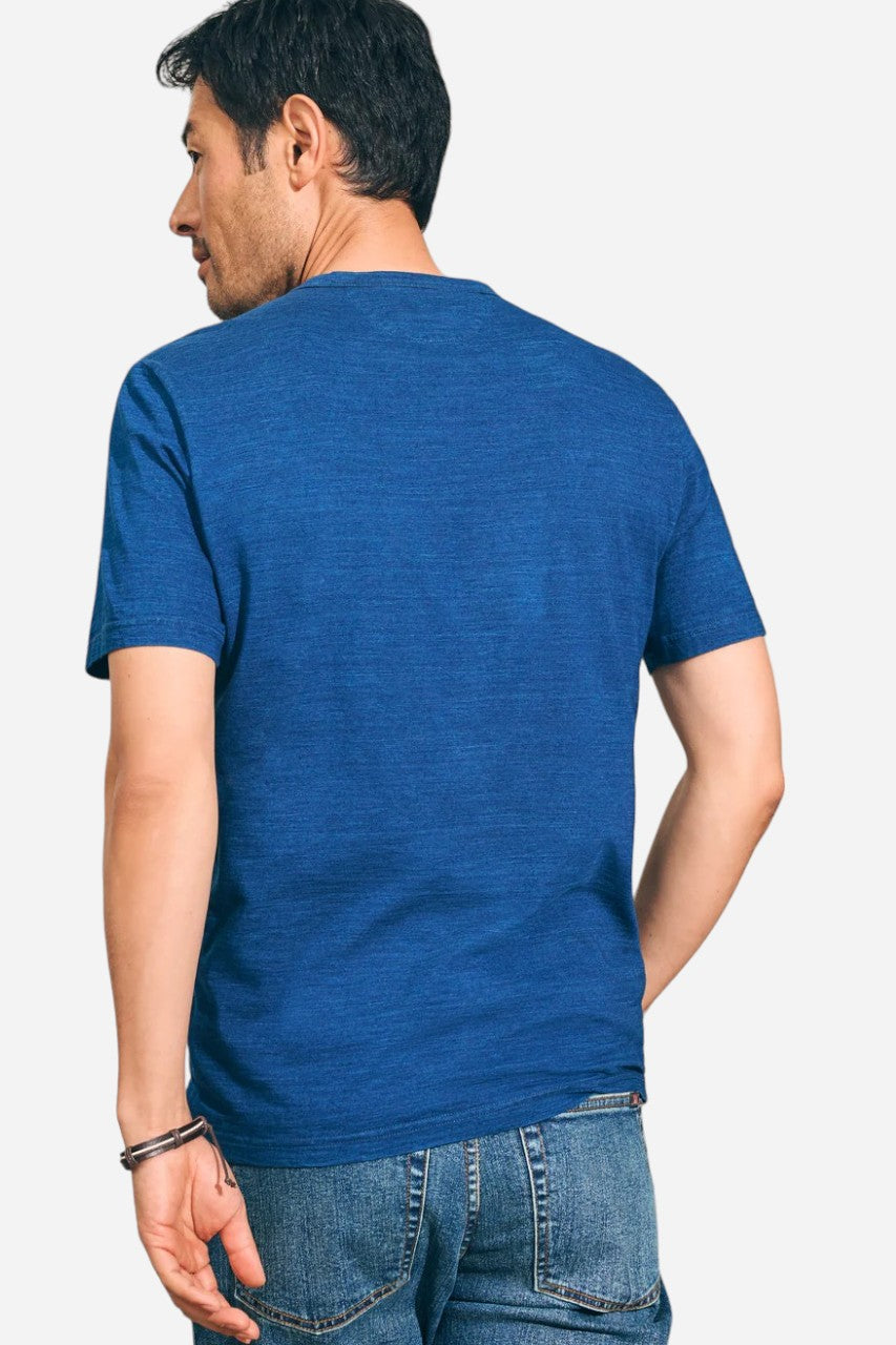 Faherty Short Sleeve Indigo Pocket Tee