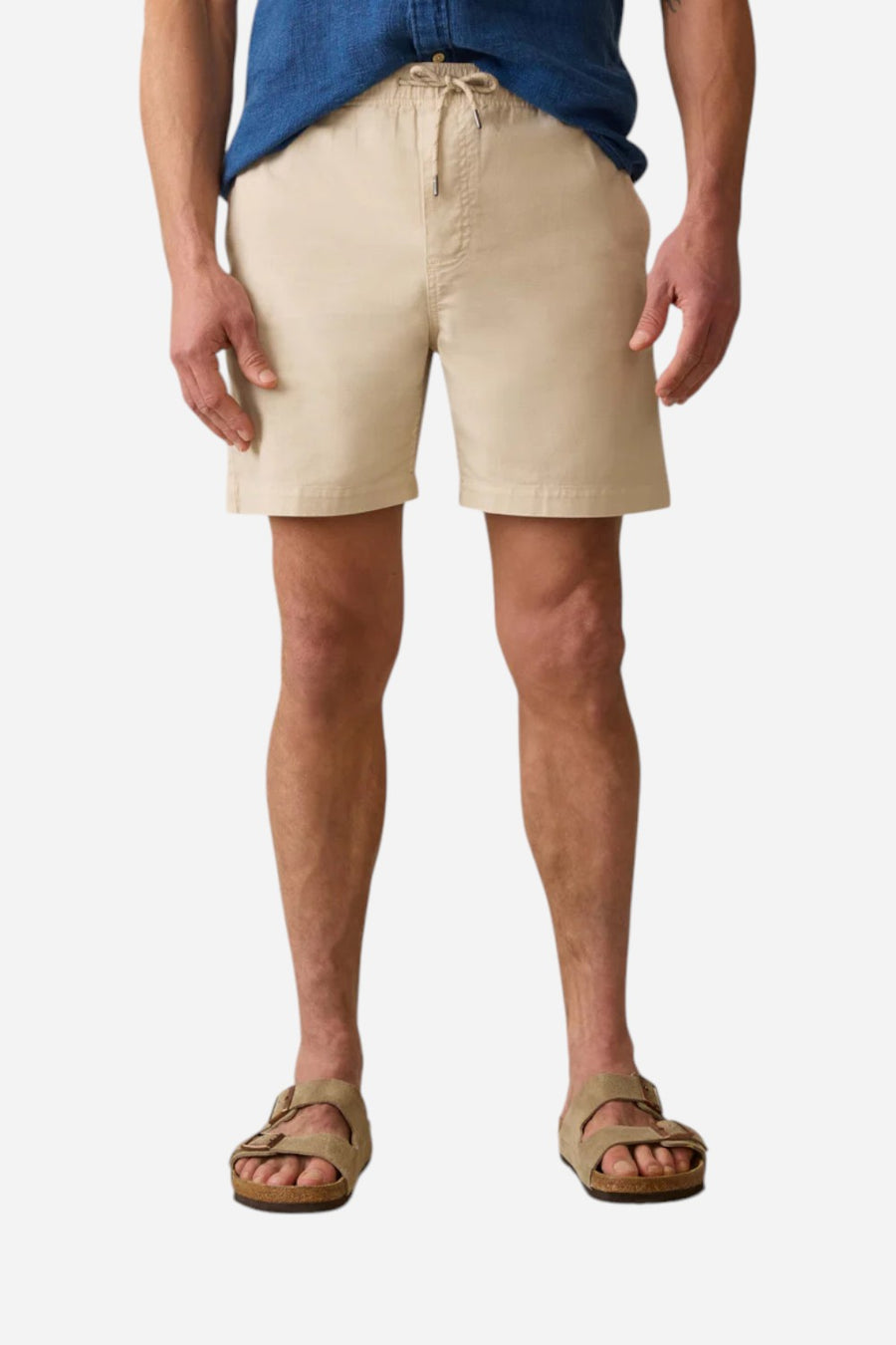 Faherty Essential Drawstring Short in Stone