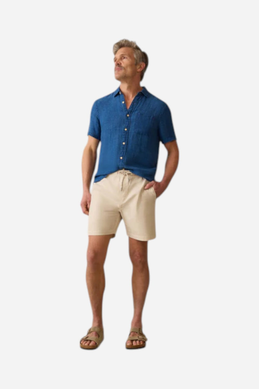 Faherty Essential Drawstring Short in Stone