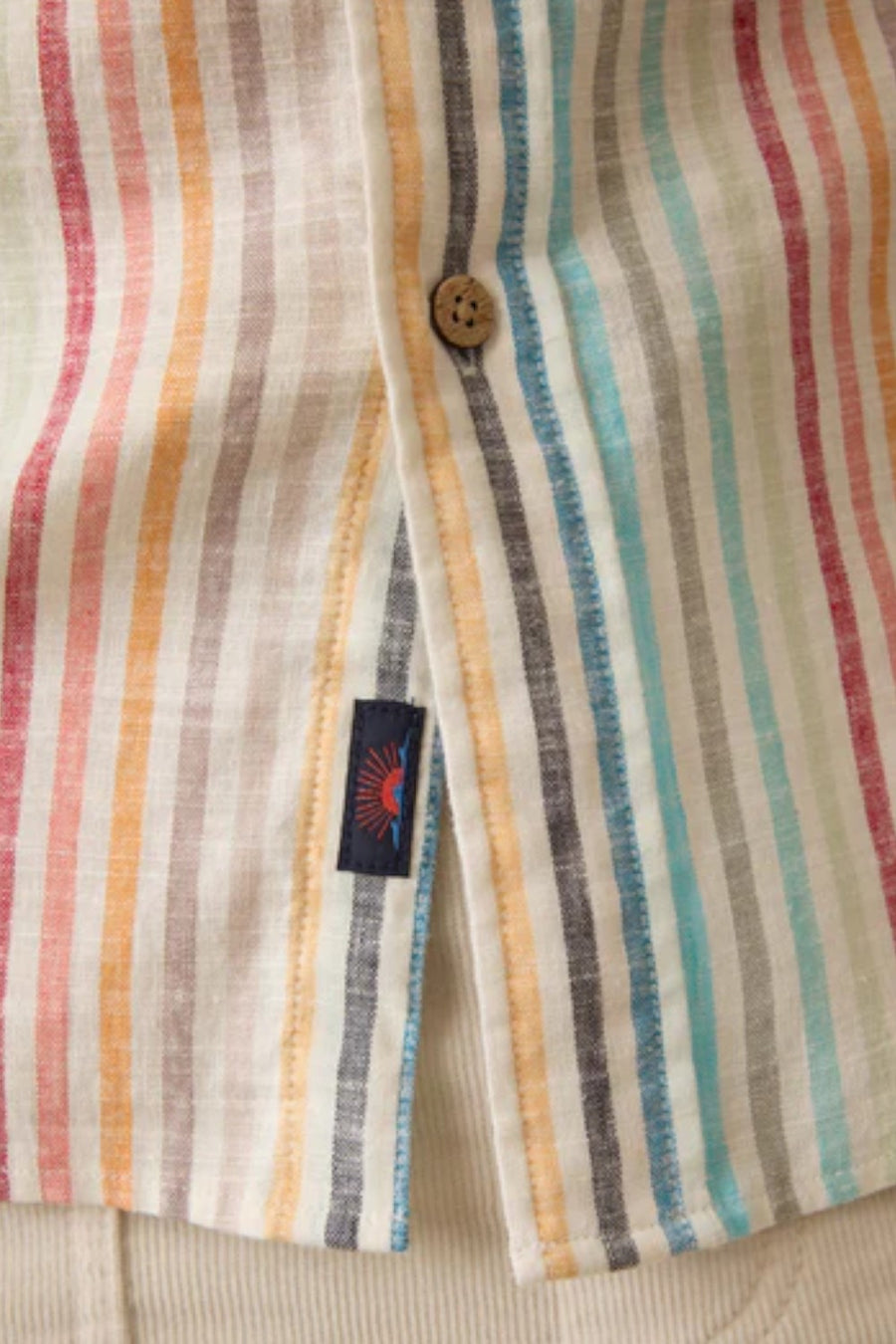 Faherty Short-Sleeve Breeze Shirt in Bay Reef Stripe