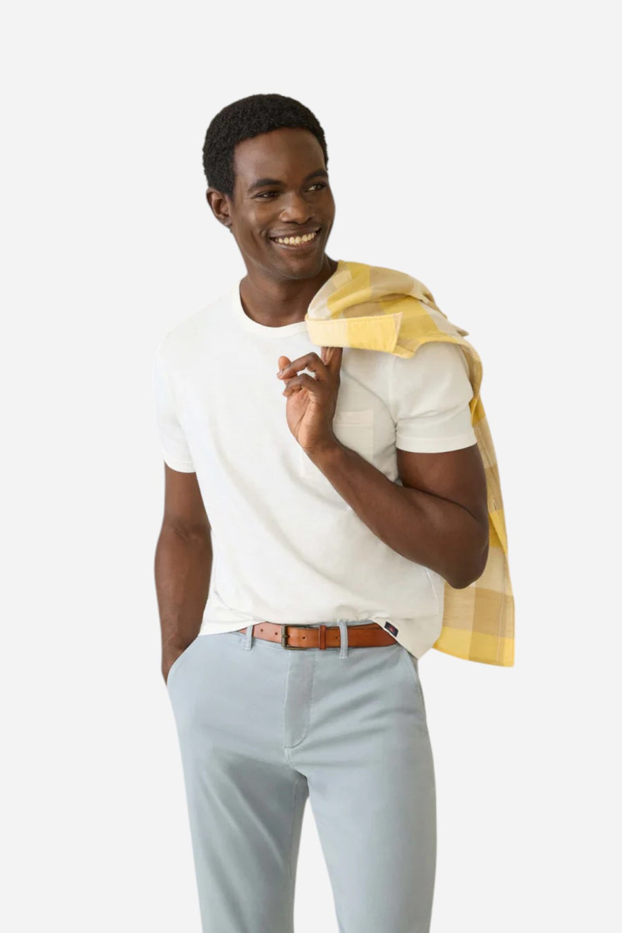 Faherty Sunwashed Pocket Tee in White