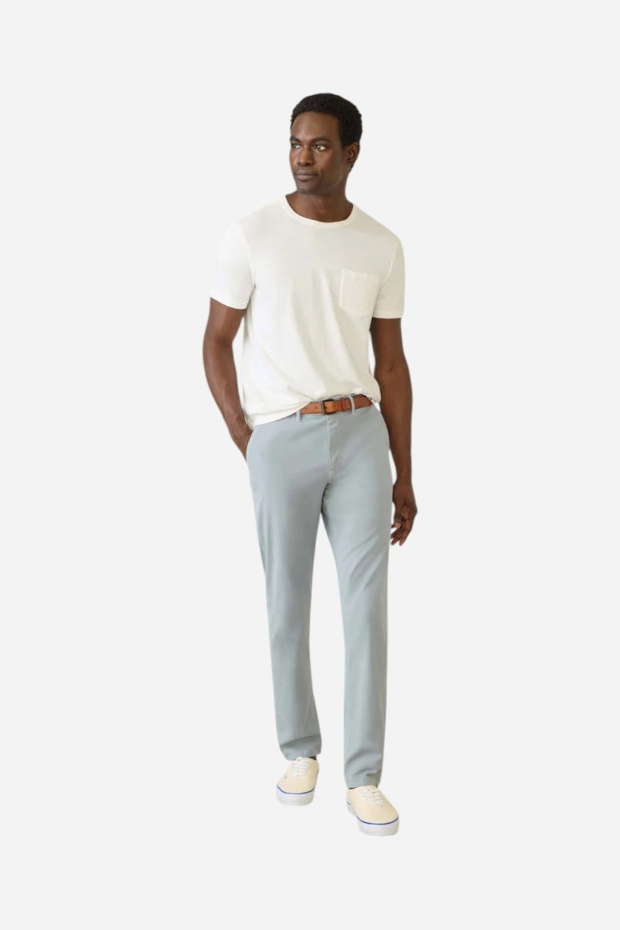 Faherty Sunwashed Pocket Tee in White