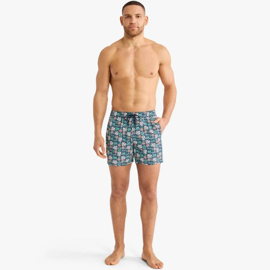 Fair Harbor Bungalow Trunk in Navy Palm Tiles