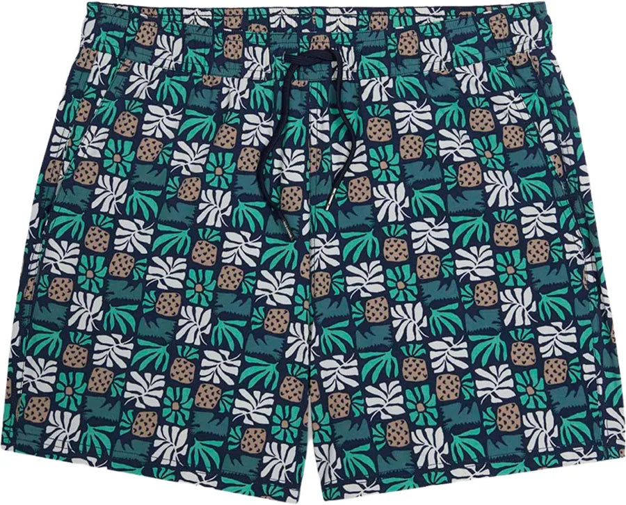 Fair Harbor Bungalow Trunk in Navy Palm Tiles