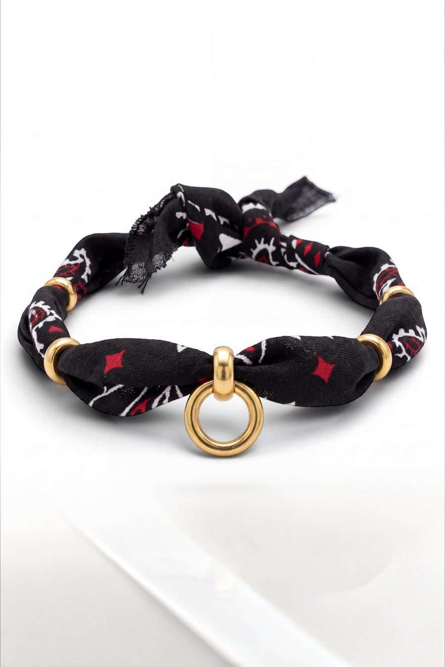 Farrah B Charm Bandit Necklace in Black and Red