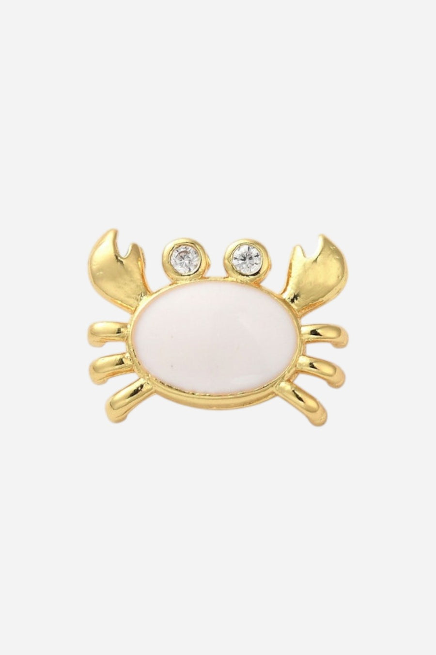 Farrah B Crab Charm - White