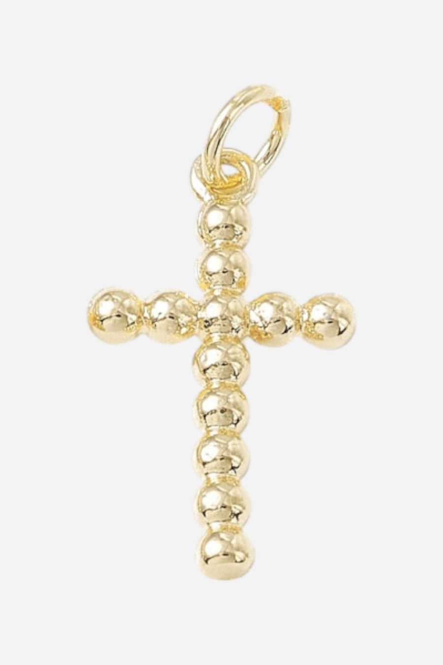Farrah B Large Beaded Cross Charm - Gold