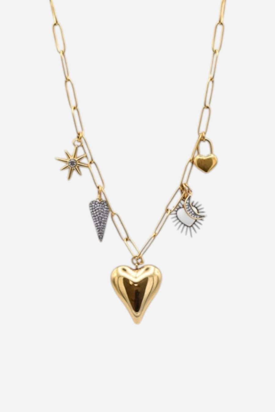 Farrah B Moon and Back Charm Necklace