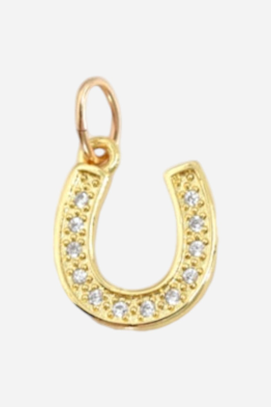 Farrah B Pave Horseshoe Charm - Gold