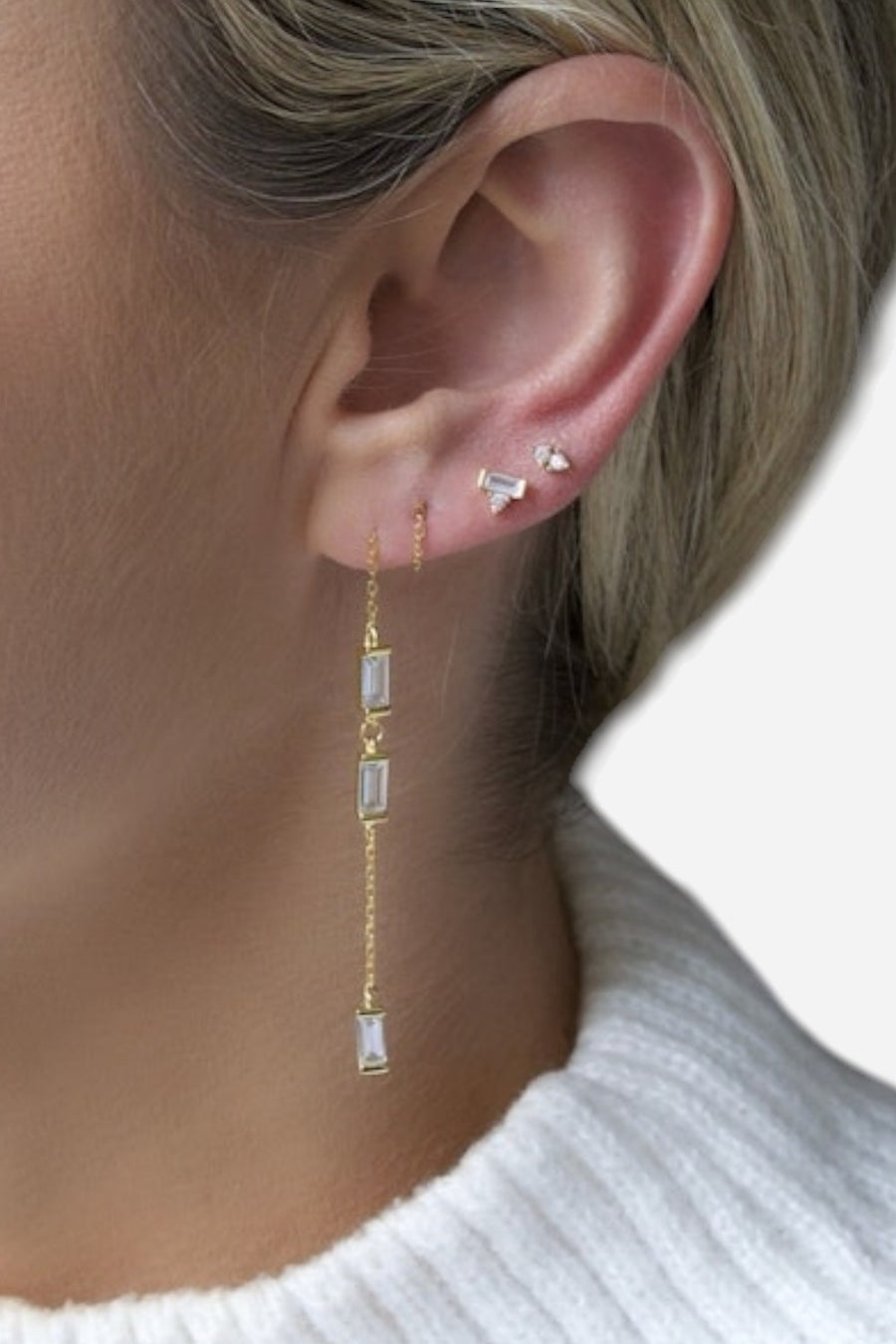 Farrah B Strings Attached Ear Threader Earrings