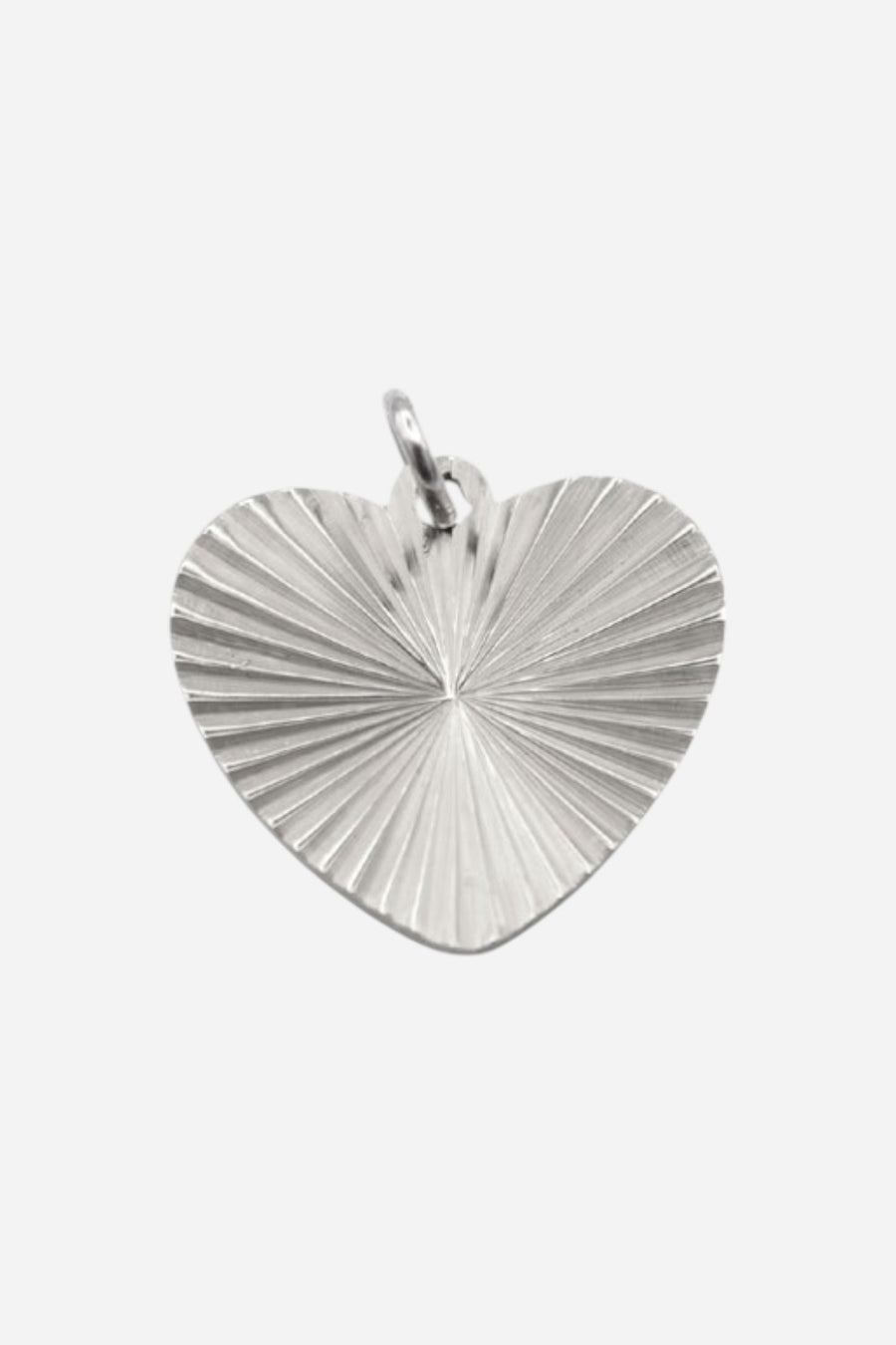 Farrah B Textured Heart Charm - Silver