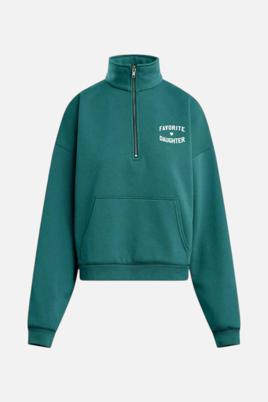 Favorite Daughter Half Zip Sweatshirt in Emerald