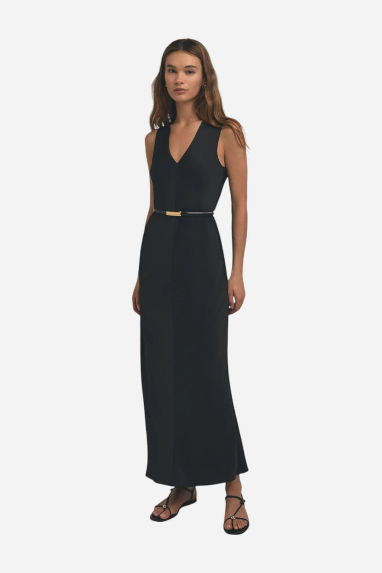 Favorite Daughter The Favorite Column Dress in Black CHROME Favorite Daughter The Favorite Column Dress in Black CHROME