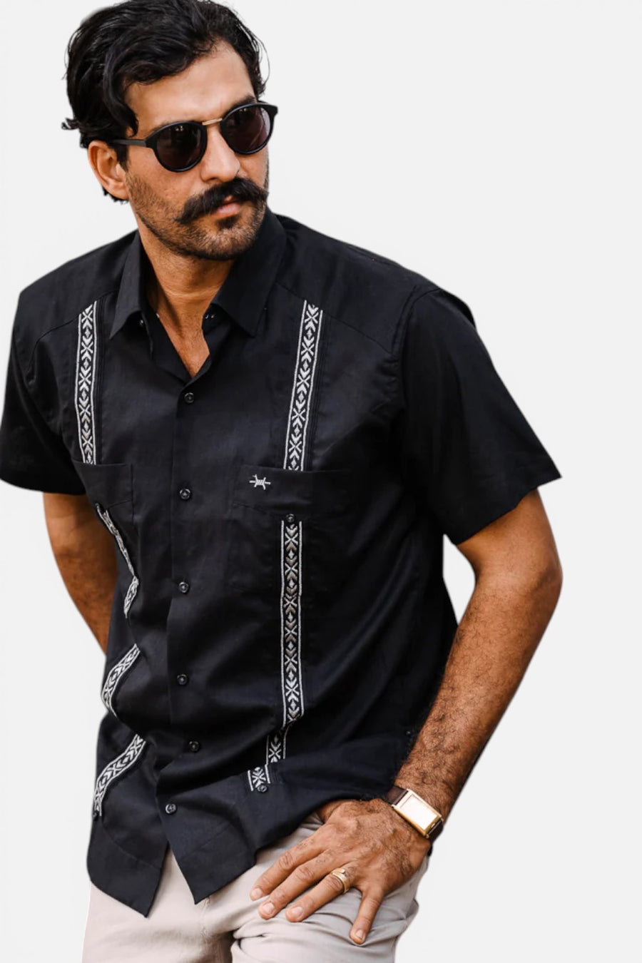 Texas Standard Tejas Guayabera Short Sleeve Shirt in Diablo Plata
