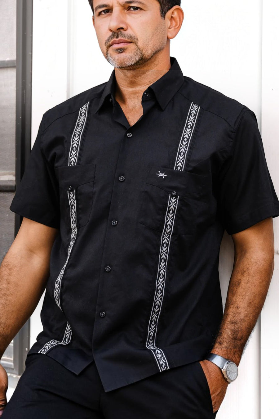 Texas Standard Tejas Guayabera Short Sleeve Shirt in Diablo Plata