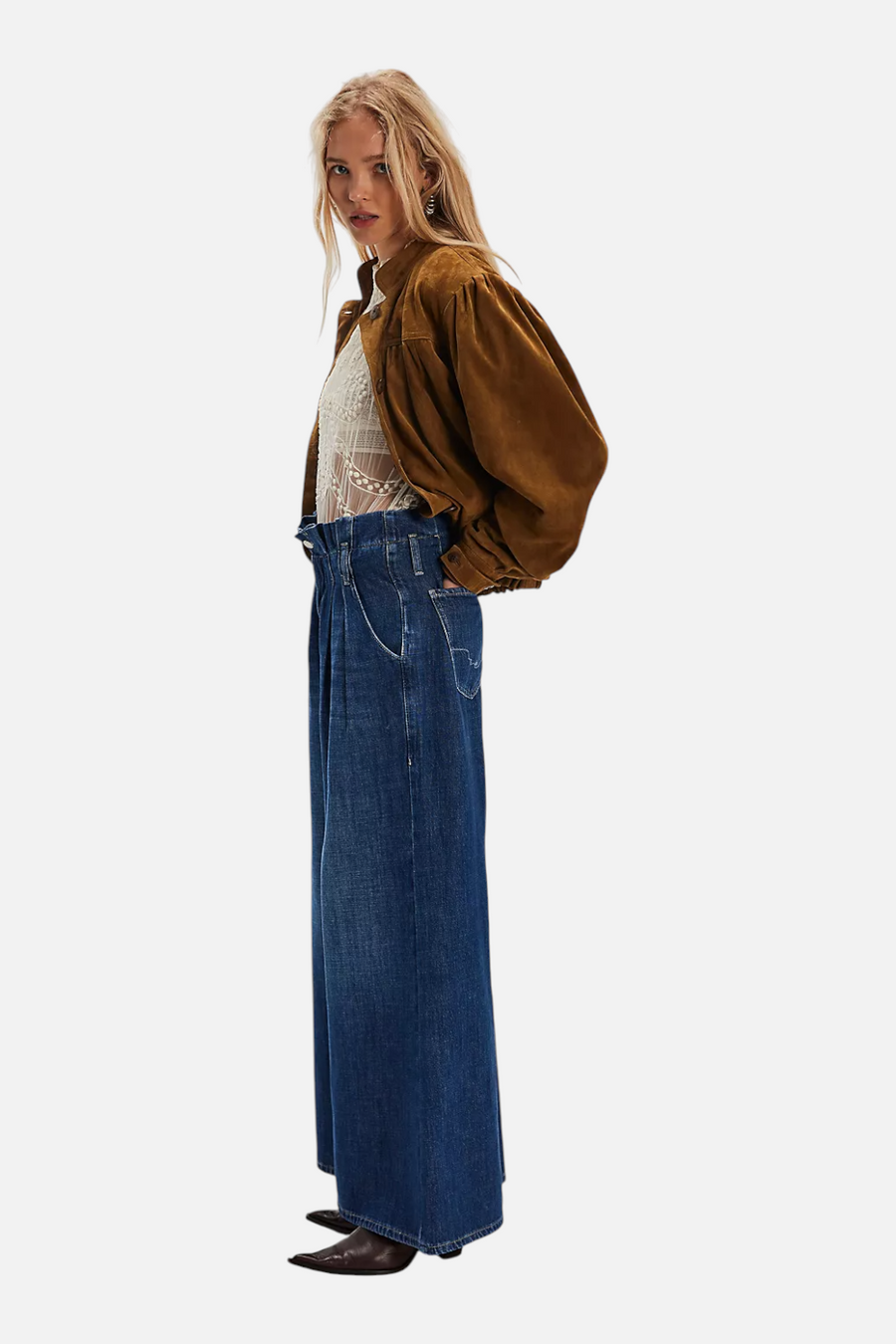Free People Women's Forager Super Wide-Leg Jeans in Nomad