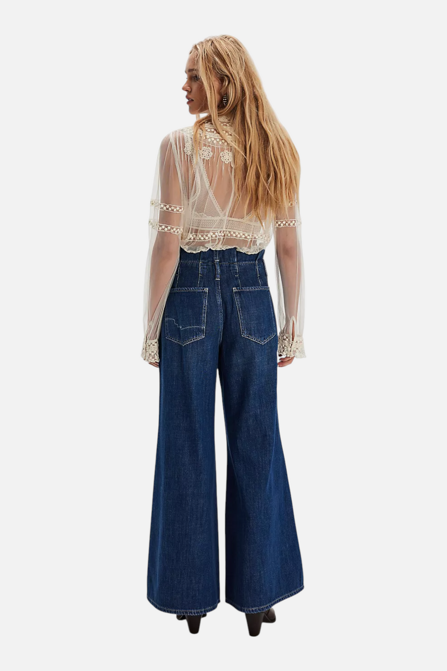 Free People Women's Forager Super Wide-Leg Jeans in Nomad