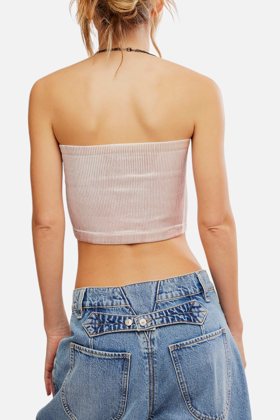 Free People Amelia Foil Bandeau Top in Ballet Combo