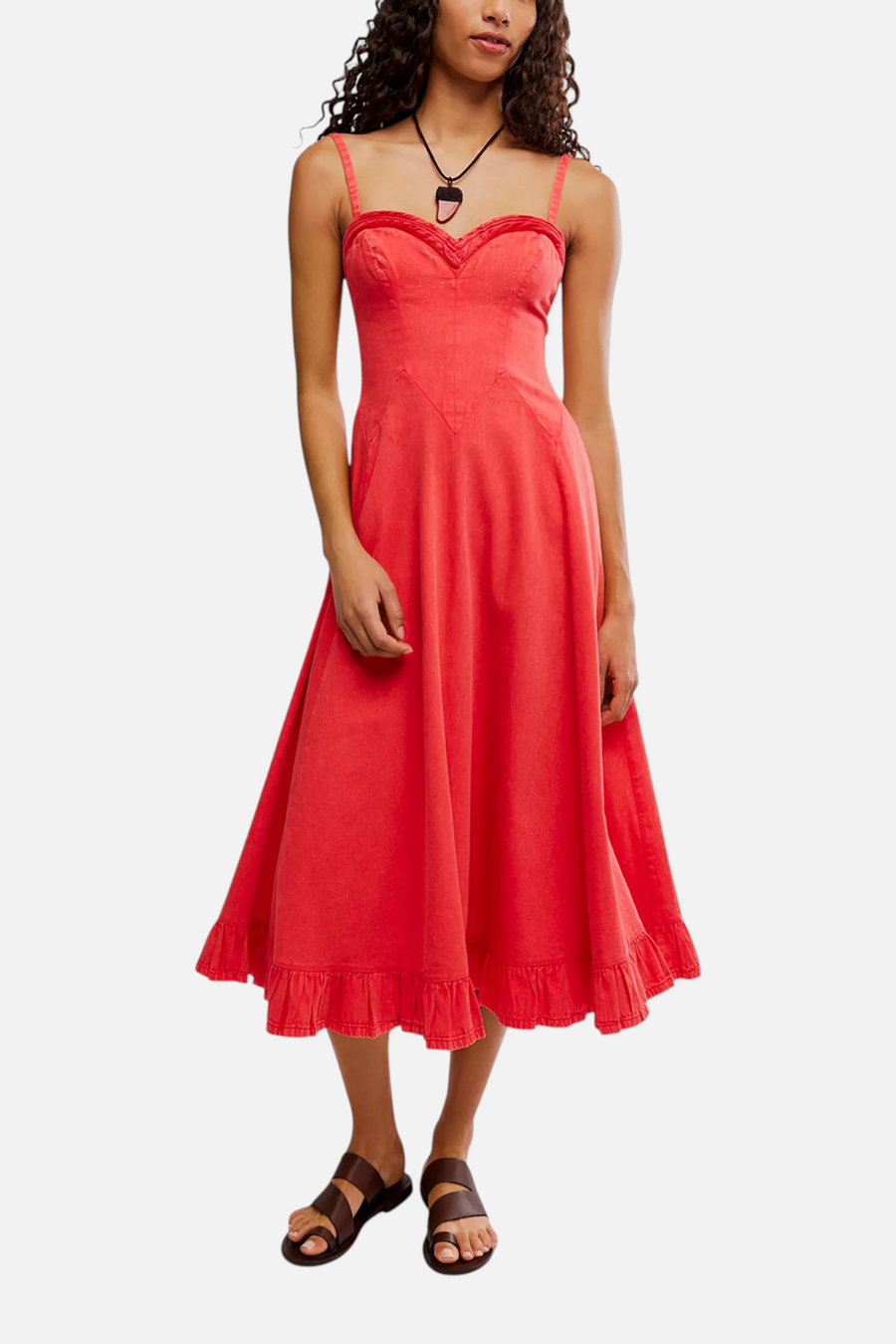 Free People Another Season Midi Dress in Sour Sweet