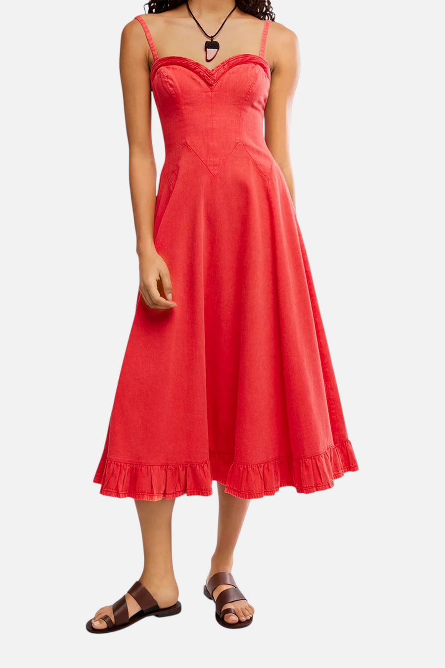 Free People Another Season Midi Dress in Sour Sweet