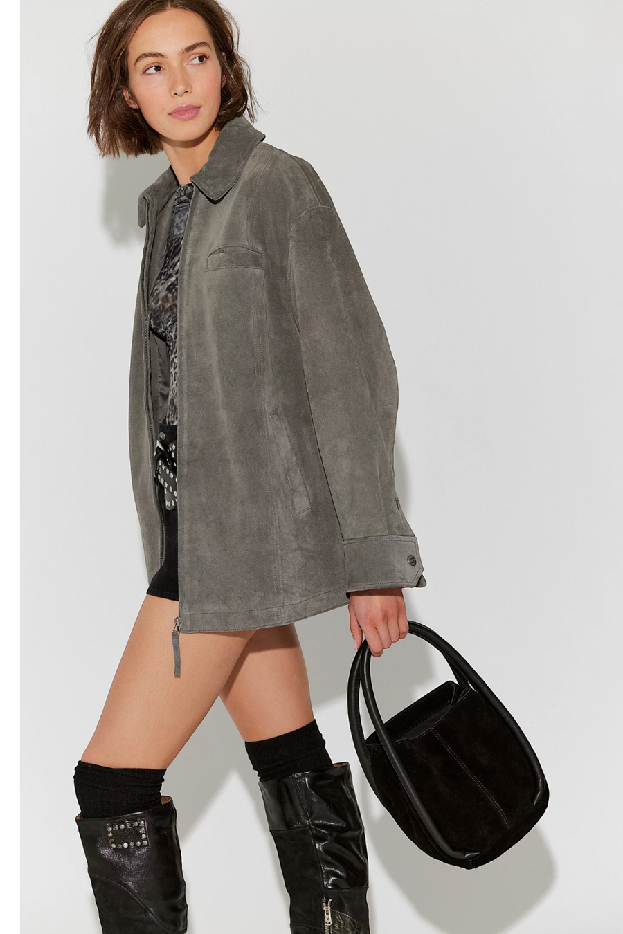 Free People Barlow Bucket Bag in Black
