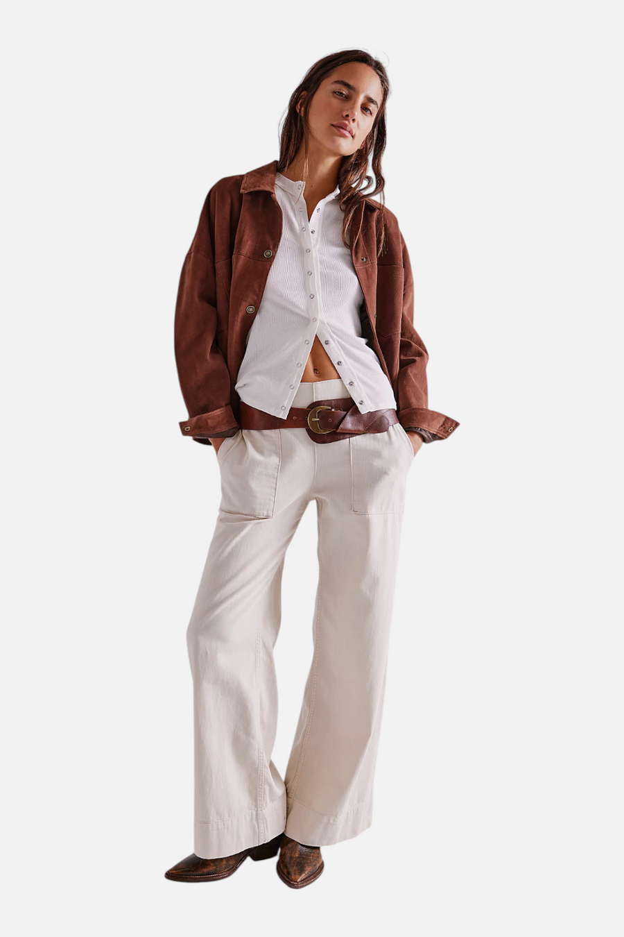 Free People Breezy Denim Pull-On Jeans in Bright Lights