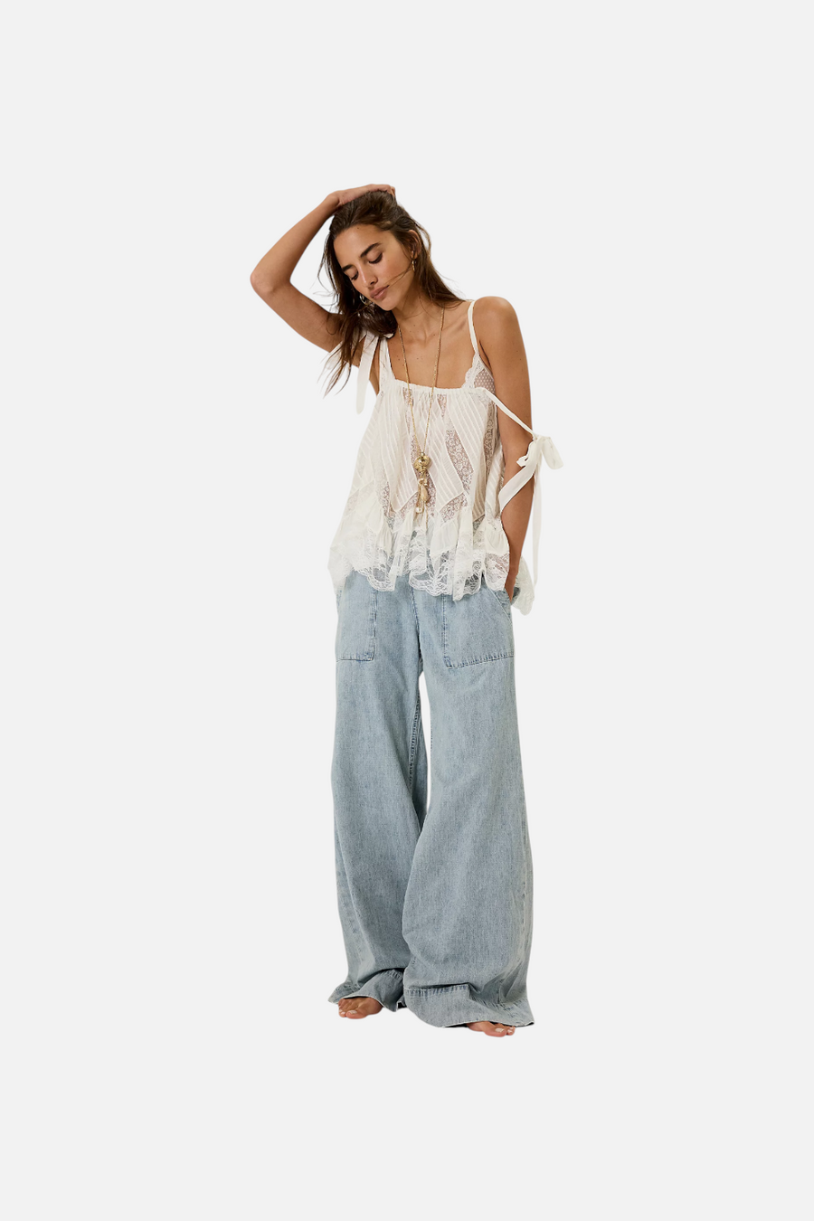 Free People Breezy Denim Pull-On Jeans in Dusk