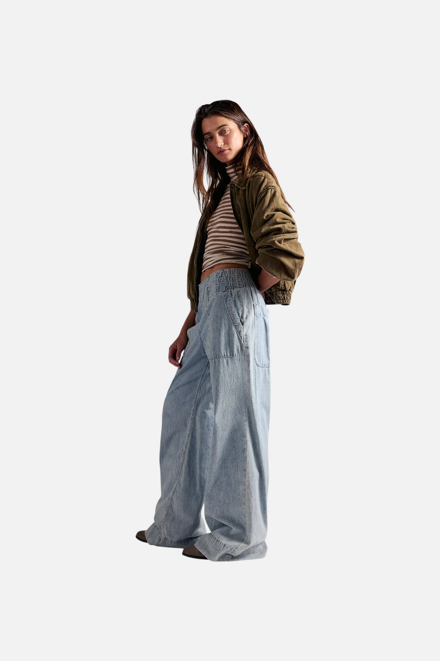 Free People Breezy Denim Pull-On Jeans in Dusk
