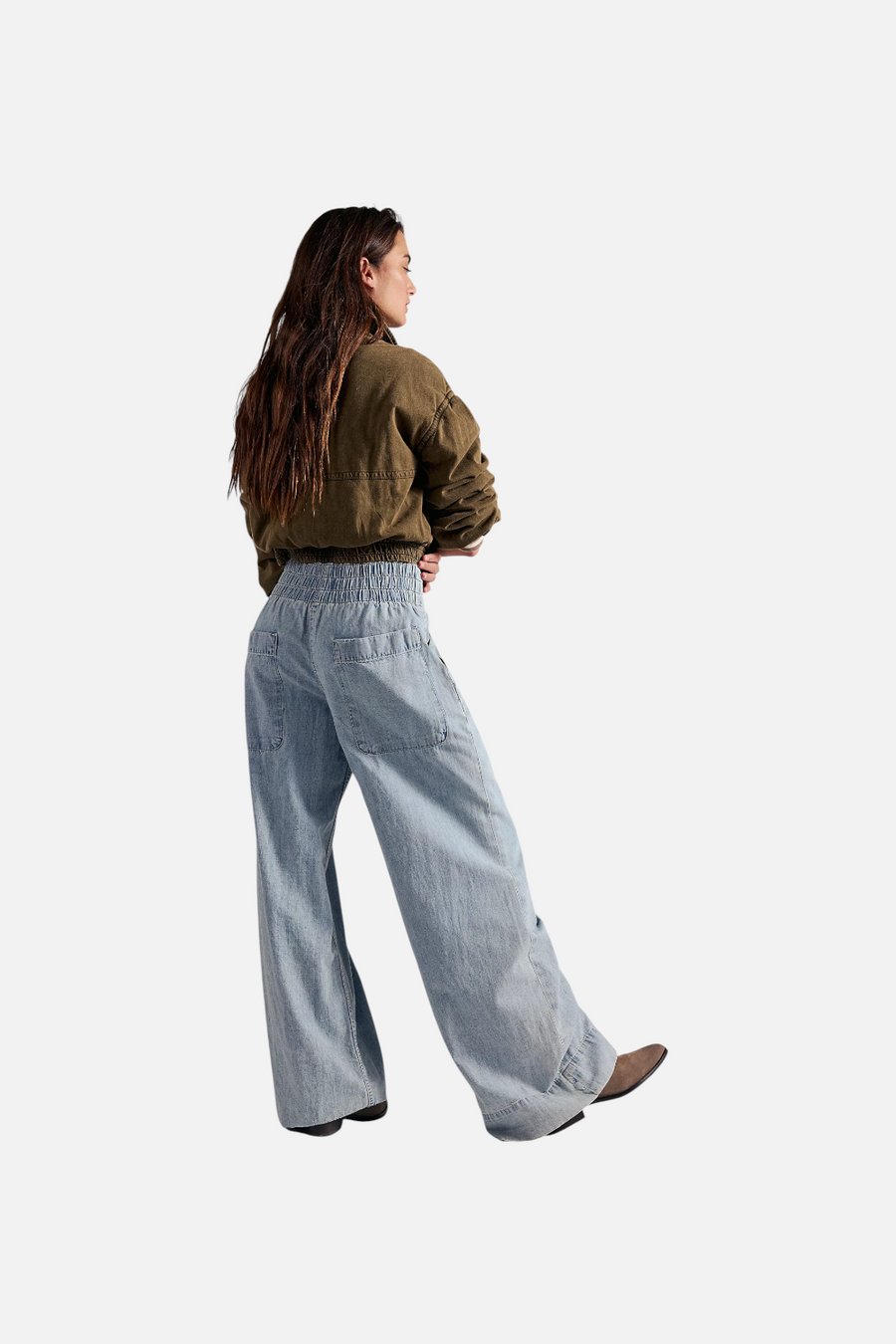 Free People Breezy Denim Pull-On Jeans in Dusk