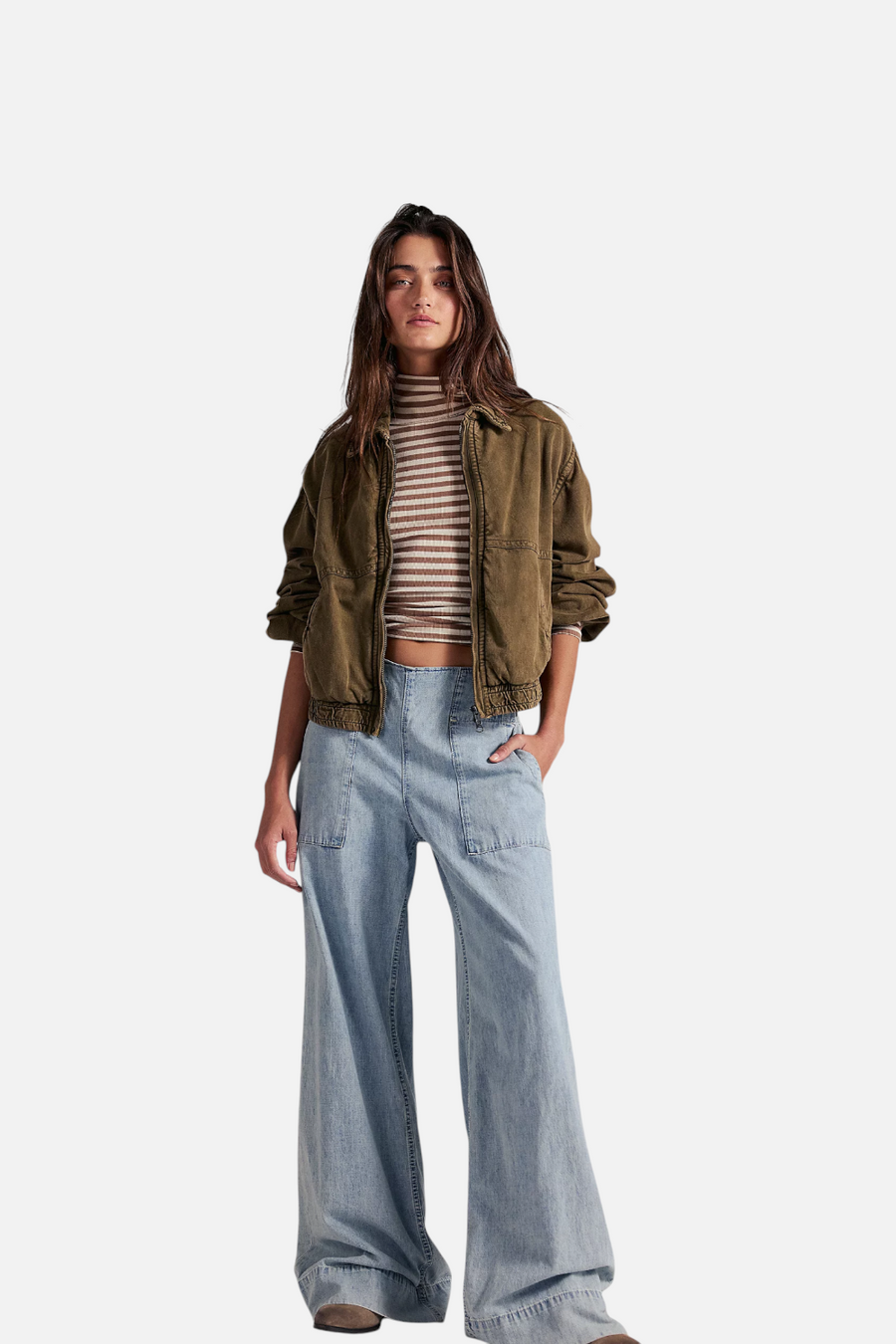 Free People Breezy Denim Pull-On Jeans in Dusk
