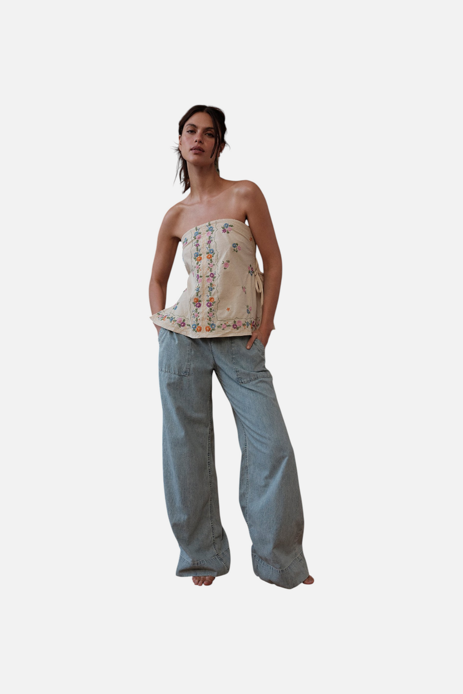 Free People Breezy Denim Pull-On Jeans in Dusk