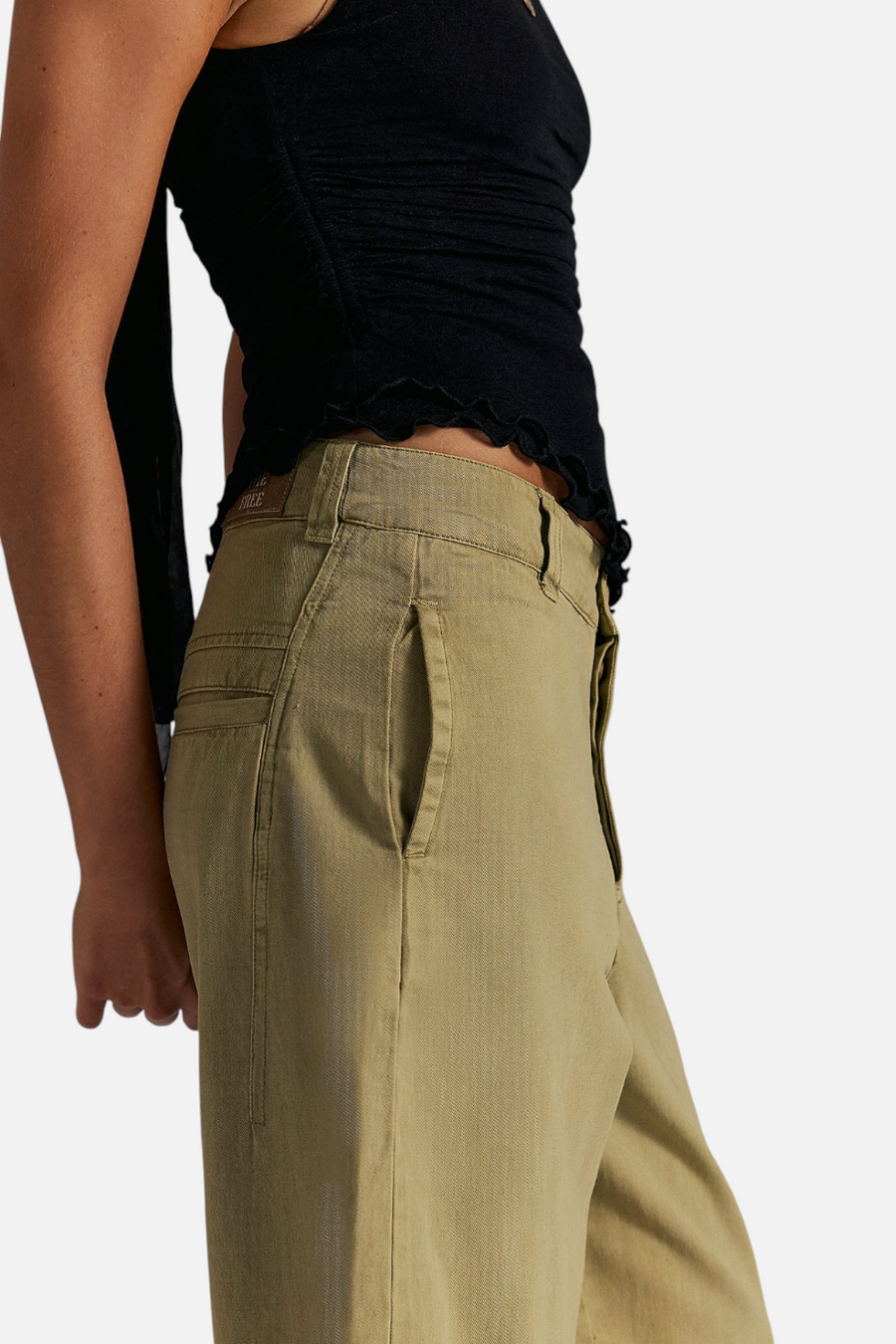 Free People Laydown Chino Pant in Aloe