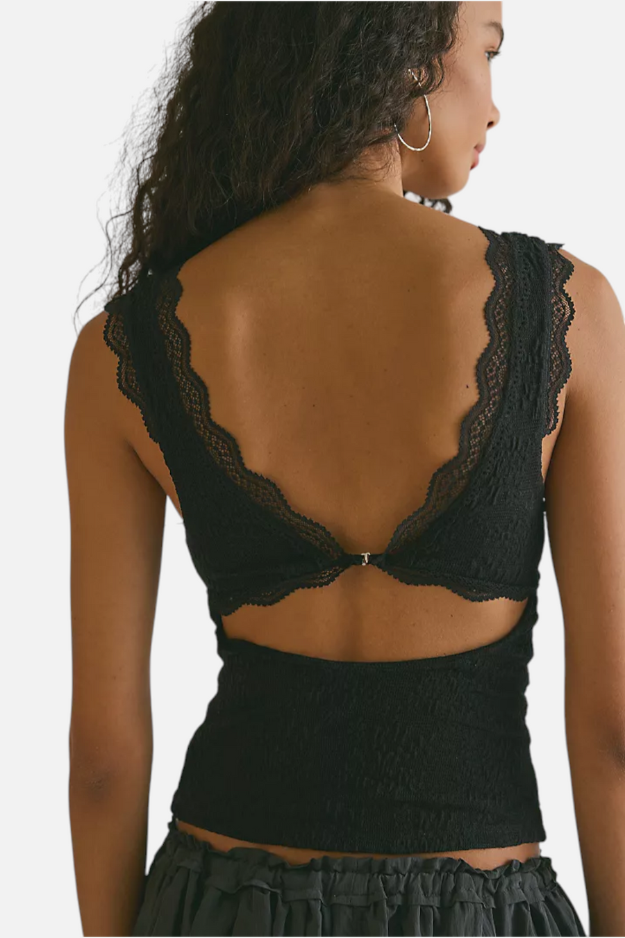 Free People Loved You First Lace Cami in Black