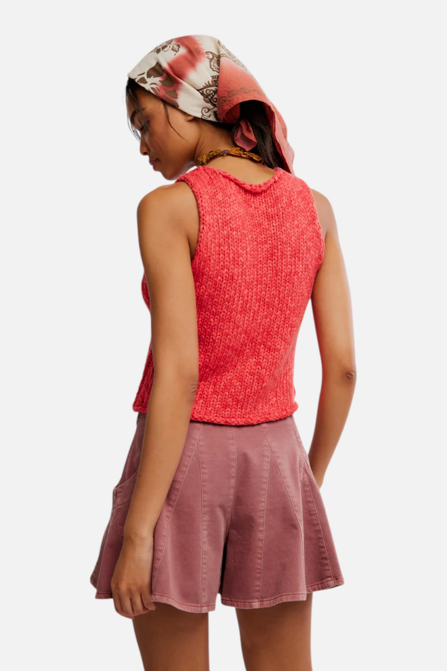Free People Opal Knit Tank in Sour Sweet Red