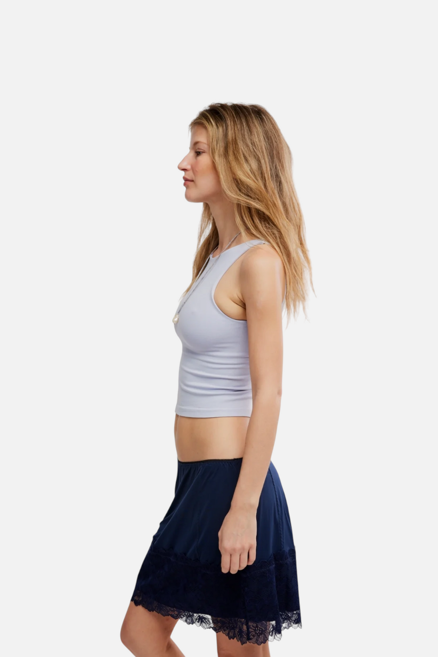 Free People Party Crashers Mini Slip Skirt in Deeper Iris