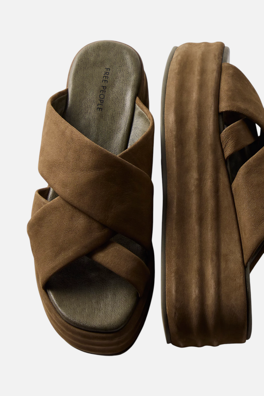 Free People Wanderbay Flatform in Olive
